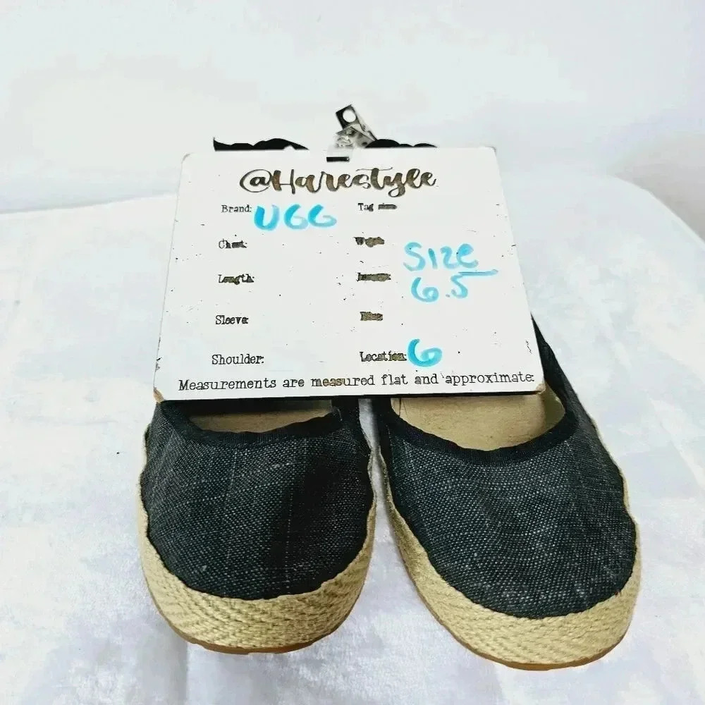 UGG black canvas espadrille flats 6.5 - Picture 12 of 13